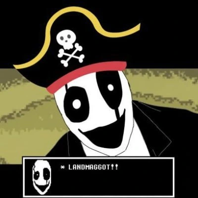 Pirate Gaster character wearing a pirate hat